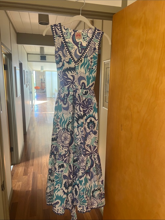 Emporio Sirenuse Dresses & Skirts - Emporio Sirenuse Blue & Teal Printed Sleeveless Maxi Dress